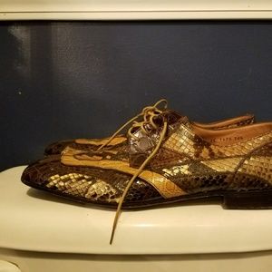 Prada patchwork reptile shoes